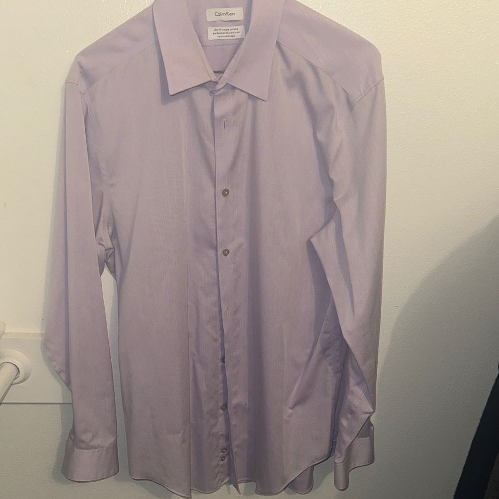 Calvin Klein Men's Lavender Dress Shirt